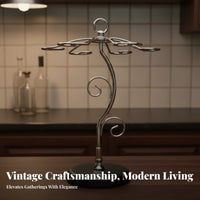 Countertop Vintage Glass Rack Stable Freestanding Stemware Holder Countertop Vintage Glass Holder Sturdy Metal Construction