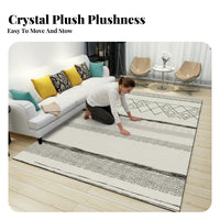 Soft Material Printed Crystal Velvet Rug Fade-Resistant Crystal Velvet Mat Reinforced Edges Foldable Living Room Carpet Odorless for Families, Homeowners, Renters, Bedroom, Entryway, Home Office, Bay Window