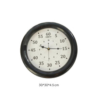 Dual Scale Analog Wall Clock Black Hands Round Wall Clock Large Numerals Room Decoration Central Mount