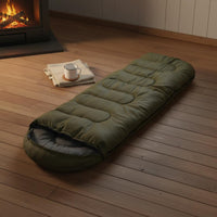 Insulated Thick Sleeping Bag Double-Layer Design Warm Sleeping Bag Compressible Camping Bedroll Splicable for Hiking, Mountaineering, Travel
