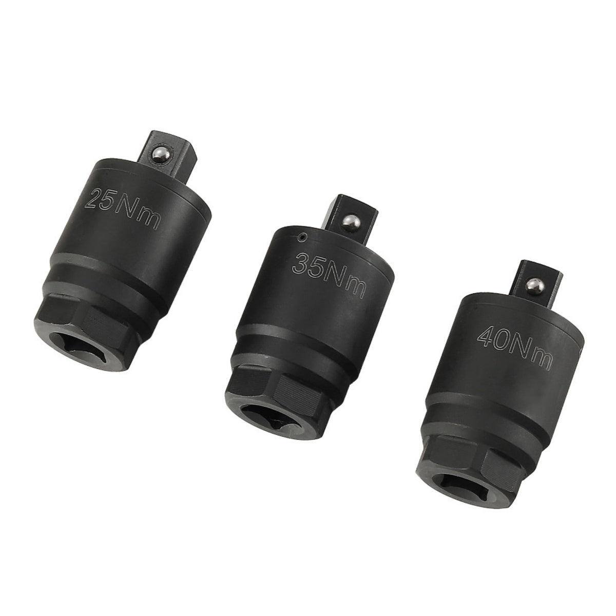 3 Pieces Torque Adapter for 3/8" Drive Ratchet or Breaker Bar Black Steel Twist-Limiting Adapter High-Strength for Garage