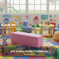 Easy to Clean Upholstered Rectangular Stool Sturdy Construction Soft Bench Wear-Resistant children's Furniture Colorful Options for Toddlers, Teachers, Parents, Kindergarten, Early Learning Facility, Hallway, Waiting Room