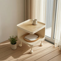 Nightstand with Light Modern Bedside Table with Shelf Versatile Furniture for Living Room