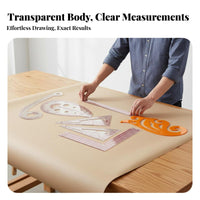 Precision Measurements Sewing Pattern Making Kit Multi-Functional Clothing Pattern Drafting Tools Flexible Material for Tailors, Dressmaking