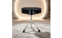 Drum Stool with Saddle Seat Velvet Saddle Drum Throne Height Adjustable Furniture for Drummers, Percussionists, Stage, Audio Production Studios