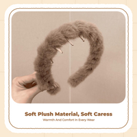 Plush Headband, Tiger Print, Soft Fuzzy, Autumn