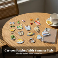 Embroidered Artistic Applique Summer Theme Embroidery Applique Fashionable Handmade Apparel Applique for Crafters, Teenagers, Accessory Customization