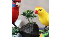 Tabletop Bird Figurine Painted Bird Ornament Sculpted Figurine with Base Natural for Collectors