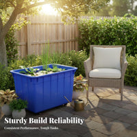 Easy to Maneuver Rectangular Tub Trolley Large Capacity Utility Trolley Multi-Purpose Rolling Container Sturdy Construction for Aquafarmers, Factory Workers, Warehouse Personnel, Garage, Garden, Laundry Room