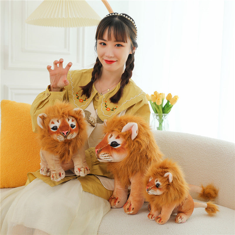 Realistic Lion Plush Toy for Decoration and Gifting
