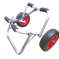 Treaded Wheels Kayak Cart Foam-Padded Handles Wheeled Kayak Cart Securing Strap Watercraft Trolley Triangular Support