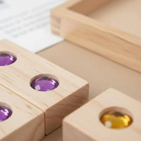 Wooden Gemstone Blocks Wood Acrylic Gem Blocks Smooth Edges Educational Toy for Kids, Preschoolers, Kindergarten