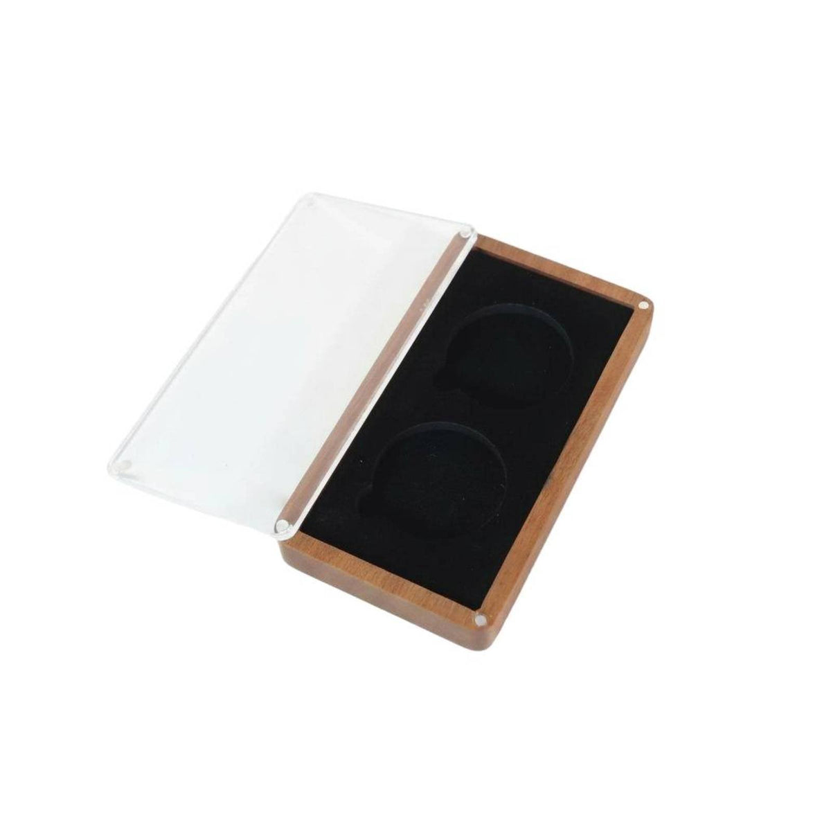 Double Coin Display Case Wood Finish Double Coin Presentation Box Visible Window