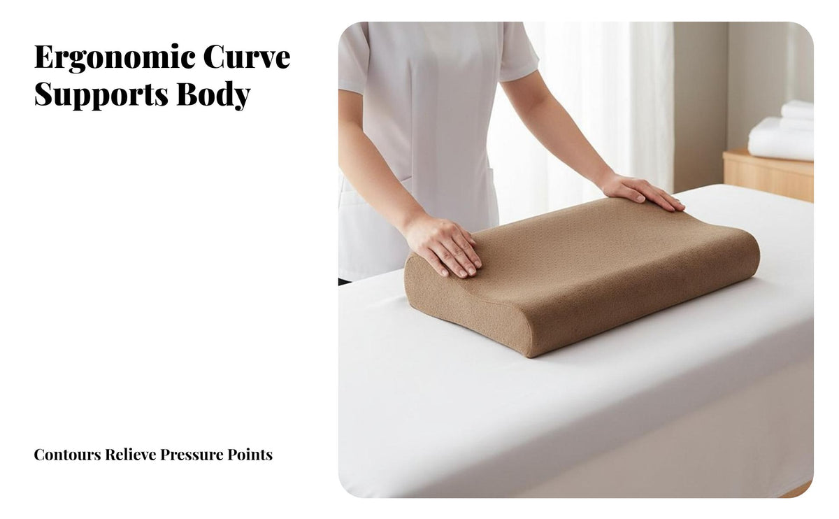 Removable Washable Cover Ergonomic Memory Foam Pillow Pressure Relief Wave Memory Foam Pillow Soft Velvet Material for Adults, Spa
