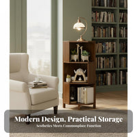 Space-Saving Triangular Shelving Unit Large Capacity 5-Tier Triangular Shelf Sturdy Construction Corner Cabinet Easy Assembly for Homeowners, Decor Enthusiasts, Students, Living Room, Bedroom, Office, Kitchen