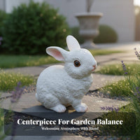 Rabbit Statue Weather-Resistant Resin Rabbit Figurine Detailed Craftsmanship