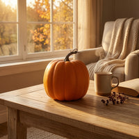 Decorative Foam Pumpkins Farmhouse Fake Pumpkins Ribbed Pumpkin Decorations for Tabletops