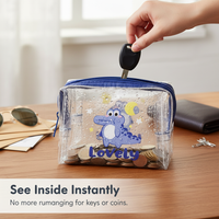 Transparent Waterproof Zipper Pouch for Keys, Cards, and Small Items