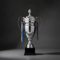 Lidded Award Trophy Decorative Metal Trophy with Handles Elegant for Students