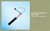 Stainless steel retractable fish hook gaff for boat fishing