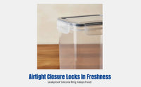 Airtight Food Storage Container Set, Large Capacity, Transparent, Stackable, for Refrigerator, Kitchen Organization