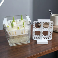 Crystal Clear Hydroponic Flower Planter Protects Roots Glass Bulb Forcing Vase Heat Resistant Water Planting Pot with Basket Inexpensive Replacement for Desktop