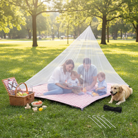 Outdoor Picnic Mat with Mosquito Net, Portable Camping Anti-Bite Mesh Cover, Waterproof