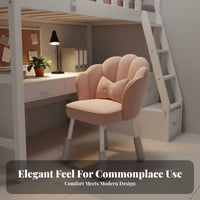 Adjustable Height blossom rear Vanity Chair Flower-Shaped rearrest blossom rear Chair Soft Cushioned Seat Home Furniture 360-Degree rotate for Students, Women, Girls, Bedroom, Dorm Room