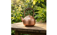 Small-Capacity Hammered Copper Teapot Vintage-Style Copper Teapot Compact Tea Kettle with Wrapped Handle for Artisan Collectors