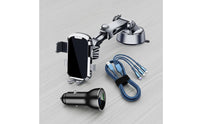Adjustable Arm Dashboard Windshield Phone Mount Easy Installation Suction Cup Phone Mount Hands Unrestricted Mobile Accessory 360 Degree Rotation for Navigation, Driving