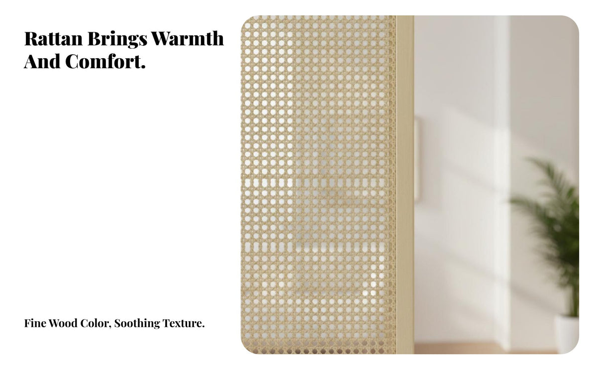 Chinese Traditional Design Woven Rattan Partition Freestanding Room Divider Minimalist Aesthetic Privacy Screen Vintage Aesthetic for Homeowners, Fromice Workers, Business Owners, Hotel, Studio Apartment, Bedroom, Wedding Receptions