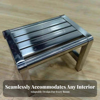 Long-Lasting Metal Frame Stool Armless Design Slatted Metal Stool Heavy Duty Household Furniture Anti-Slip Feet for Homeowners, Children, Bathroom, Dormitory, Living Room, Workshop