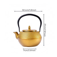 Cast Iron Teapot Textured Tea Server Forward Spout