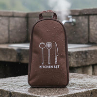 Outdoor Cooking Utensil Bag Portable Outdoor Cooking Tool Case Multi-Compartment BBQ Utensil Storage Bag for Campers