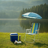 Beach Chair with Parasol Foldable Folding Chair with Umbrella Easy to Set up for Camping