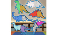 Bright Blue Edging Tactile Sequin Dinosaur Textured Dinosaur Wall Panel for Children