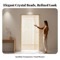 Beaded String Curtain Punchtool-No-Drill Installation Room Divider Transparent