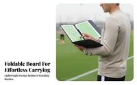 Portable Football Coaching Board Double-Sided Attractable Soccer Coaching Board Zippered Pouch for PE Teachers, Game Day, Sideline