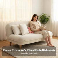 2-in-1 Design Convertible Loveseat Space Saving Foldable Loveseat Adjustable Backrest Sofa Bed Scratch Resistant for Apartment Dwellers, Pet Owners, Young Adults, Living Room, Small Areas, Bedroom, Home Office