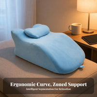 Contoured Y-Shaped Prone Pillow Attached Headrest Memory Foam Prone Pillow Textured Bottom for Phone Use