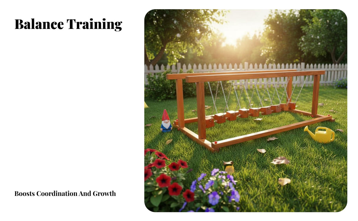 Solid Wood Construction Wooden Swing Bridge Long-Lasting Wooden Balance Beam Polished Burr-Smooth Surface Children's Hanging Bridge Anti-Slip Design for Preschoolers, Toddlers, Girls, Kindergarten, Daycare Center, Indoor Play Area, Playroom