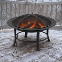 Mesh Ember Guard Screen Round Fire Bowl Grill Rack Metal Fire Bowl Flared Rim