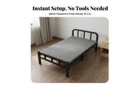 Foldable Slatted Bed Frame Space-Saving Fold-up Slatted Frame Sturdy Hard-Wearing Mattress Foundation for College Students, Guests, Small Apartments