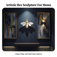 Mirrored Wasp Wall Hanging Resin Material Dimensional Wall Art Bee Shaped Mirror High-Quality Materials House Decoration
