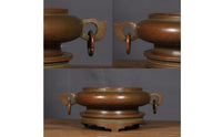 Copper Incense Burner Stable Incense Holder with Handles Elegant Ding Censer for Meditation