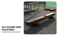 Mortise Tenon Construction Piece S Carbonized Wood Wooden Climbing Bridge Variable Shapes Interlocking Log Climber for Preschoolers, Playground
