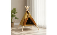 Cat Tent with Wooden Frame Removable Pet Cover Teepee Washable Pet Teepee for Cats, Small Dogs, Living Room, Indoor