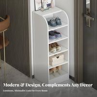 Space-Saving Multi-Tier Shoe Rack Narrow Footprint Multi-Tier Shoe Shelf Large Capacity Footwear Organizer Easy Assembly for Students, Apartment Dwellers, Families, Entryway, Dorm Room, Hallway, Bedroom