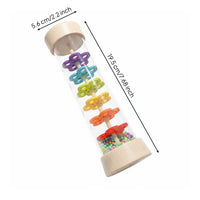 Educational Rain Stick Toy Colorful Design Wooden Rainmaker Shaker Paint Wooden Rain Stick Child-Safe Materials for Children, Toddlers, Babies, Music Class, Preschool