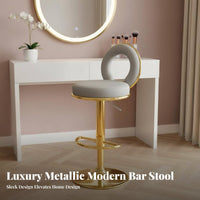 Padded Backrest Adjustable Swivel Stool with Loop Back Upholstered Cushion Adjustable Swivel Chair with Footrest Stable Base Counter Seating Modern Design for Beauticians, Homeowners, Bar Owners, Beauty Salon, Restaurant, Kitchen, Dining Room